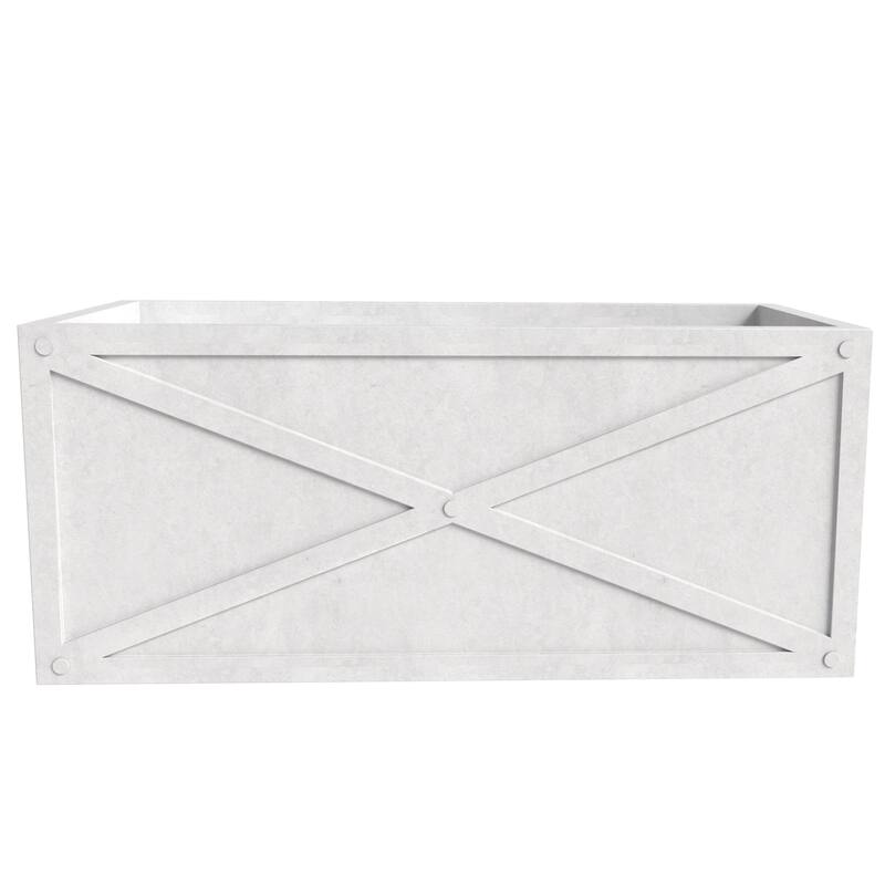 Bonsai Rectangular Fiberstone Planter Box, Modern Weather-Resistant Indoor/Outdoor Pot with Drainage for Healthy Plants