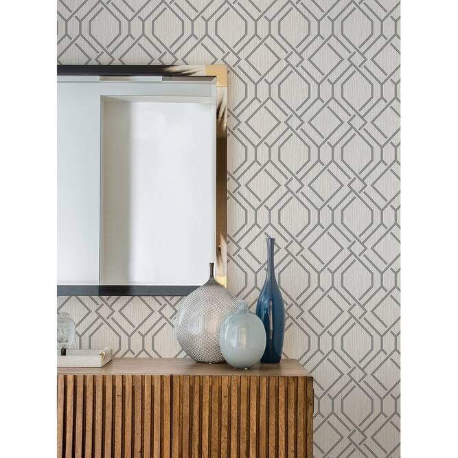 Advantage Frege Grey Trellis Wallpaper