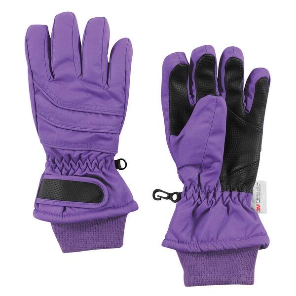 slide 1 of 1, Hudson Baby Unisex Snow Gloves, Purple Purple - 3T