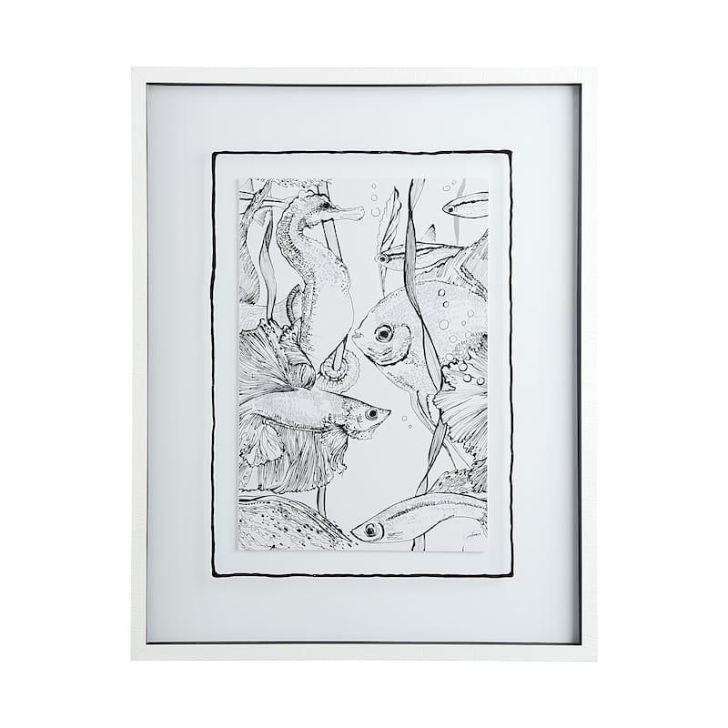 Fish White Framed Art Print