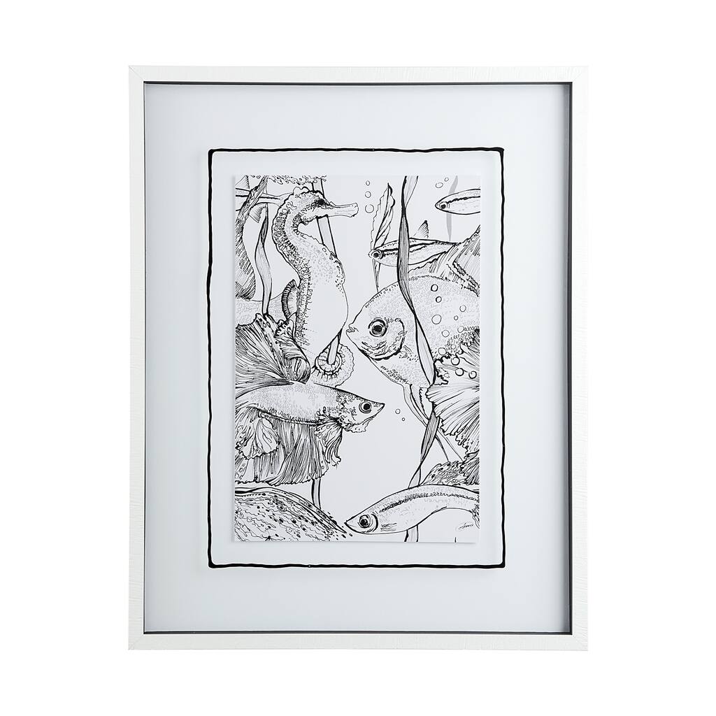 Fish White Framed Art Print