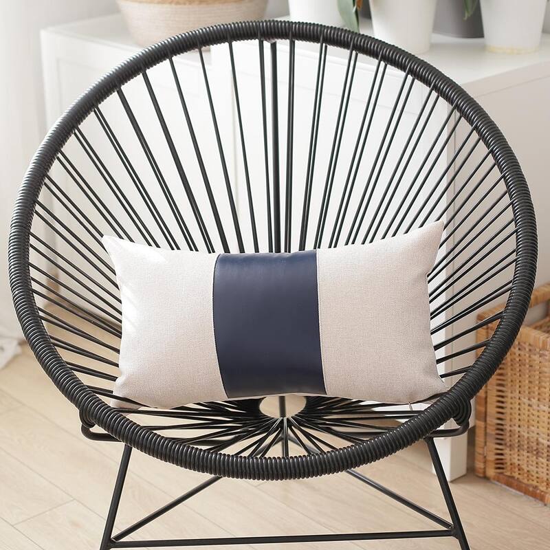Decorative Vegan Faux Leather Pillow Cover & Insert