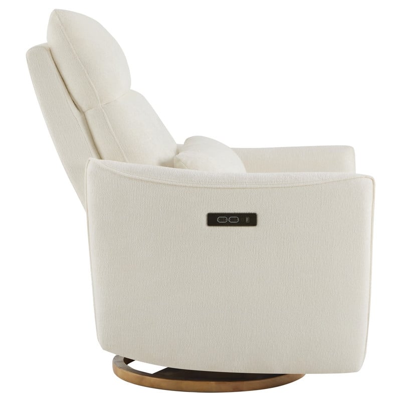 Spruce & Spring Power Swivel Recliner Chair Dual-Motor Nursery Glider with Lumber Pillow