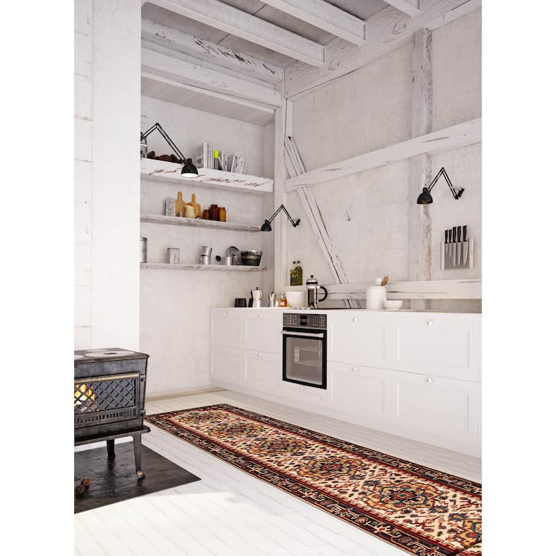 ECARPETGALLERY Hand-knotted Serapi Heritage Cream Wool Rug - 2'6 x 15'9