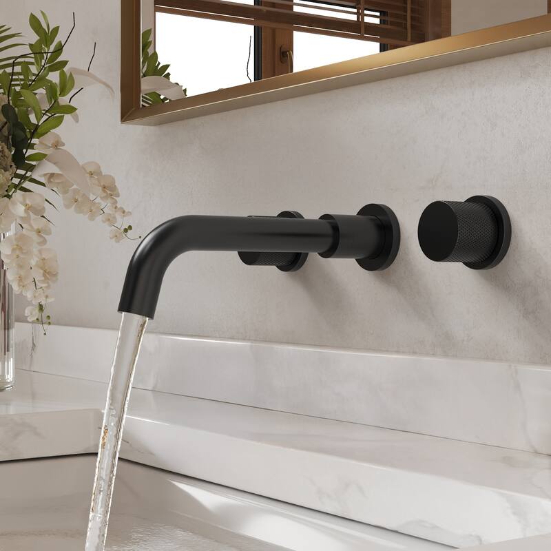 GRANDJOY 2-Handle Wall Mounted Bathroom Faucet
