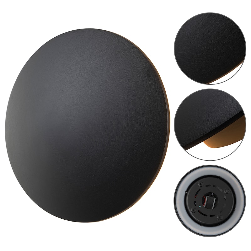 C Cattleya 2-pack Matte Black Aluminum Round Disc LED Indoor Outdoor Wall Sconce