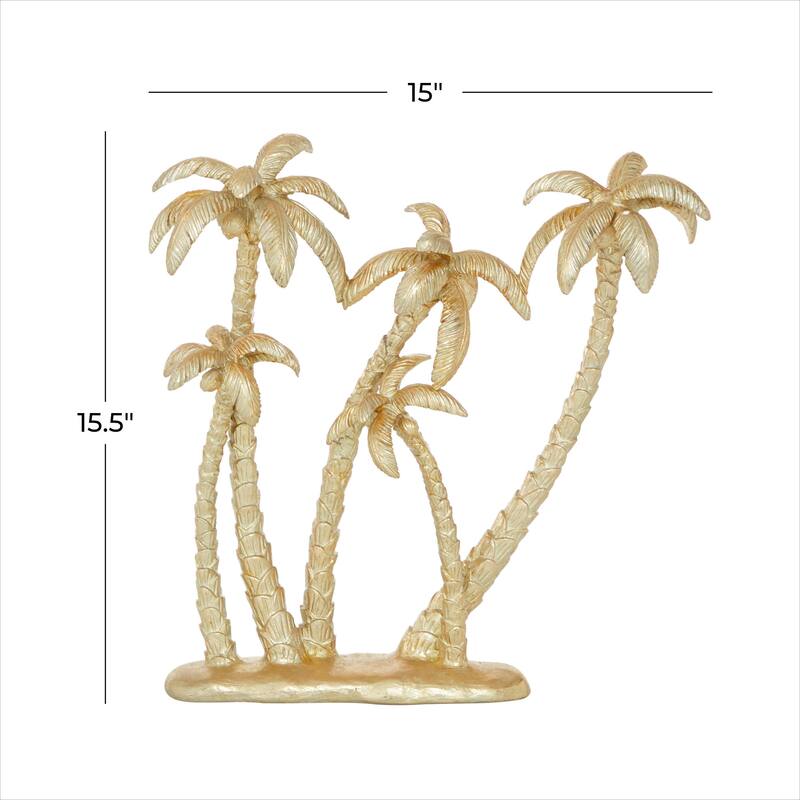Polyresin Tree Palm Decorative Sculpture - Gold - Roche River Decor