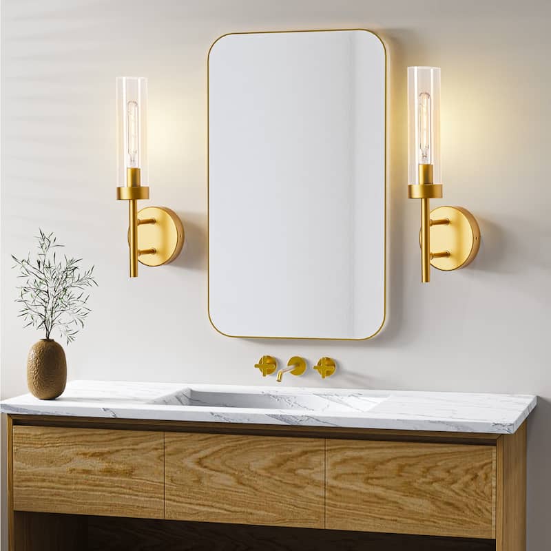 Modern Wall Sconce 2-Pack Wall Lighting Glass Lampshade