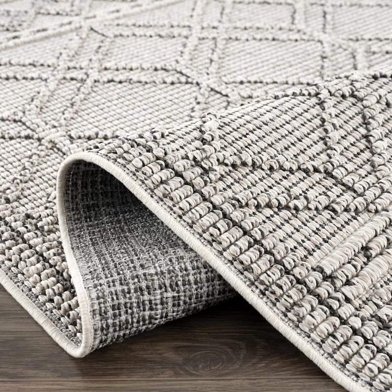 Hauteloom Butch Living Room, Bedroom Patio Outdoor Area Rug - Farmhouse - Taupe,Beige - 2' x 3'