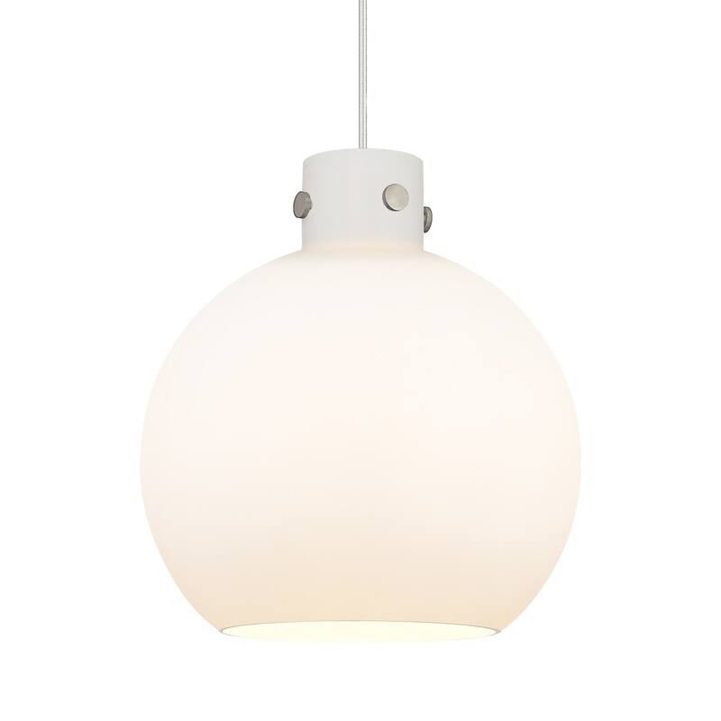 Innovations Lighting 410-1PL-15-14 Newton Sphere Pendant Newton Sphere - Satin Nickel / Matte White