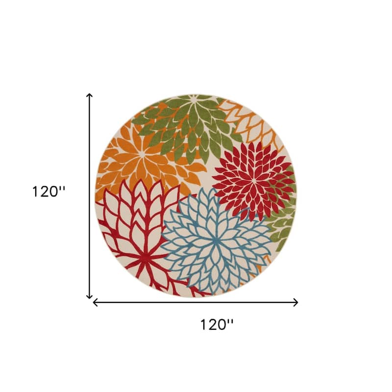 HomeRoots Contemporary Round Outdoor Rug - 10' Round