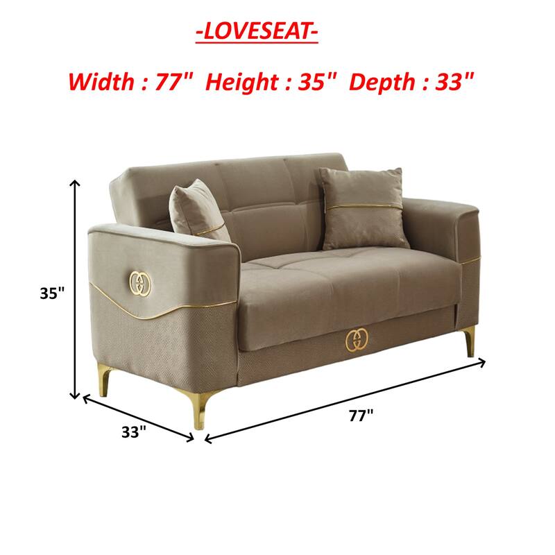 Carso 3 Pieces Living Room Sets 1 Sofa 1 Loveseat 1 Chair
