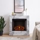 preview thumbnail 1 of 43, Dejon Contemporary White Stone Electric Fireplace