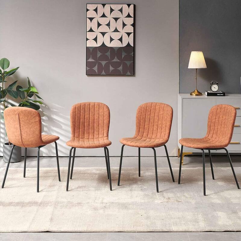 Howtai Upholstered Dining Chairs,Vintage PU Leather Accent Side Chairs