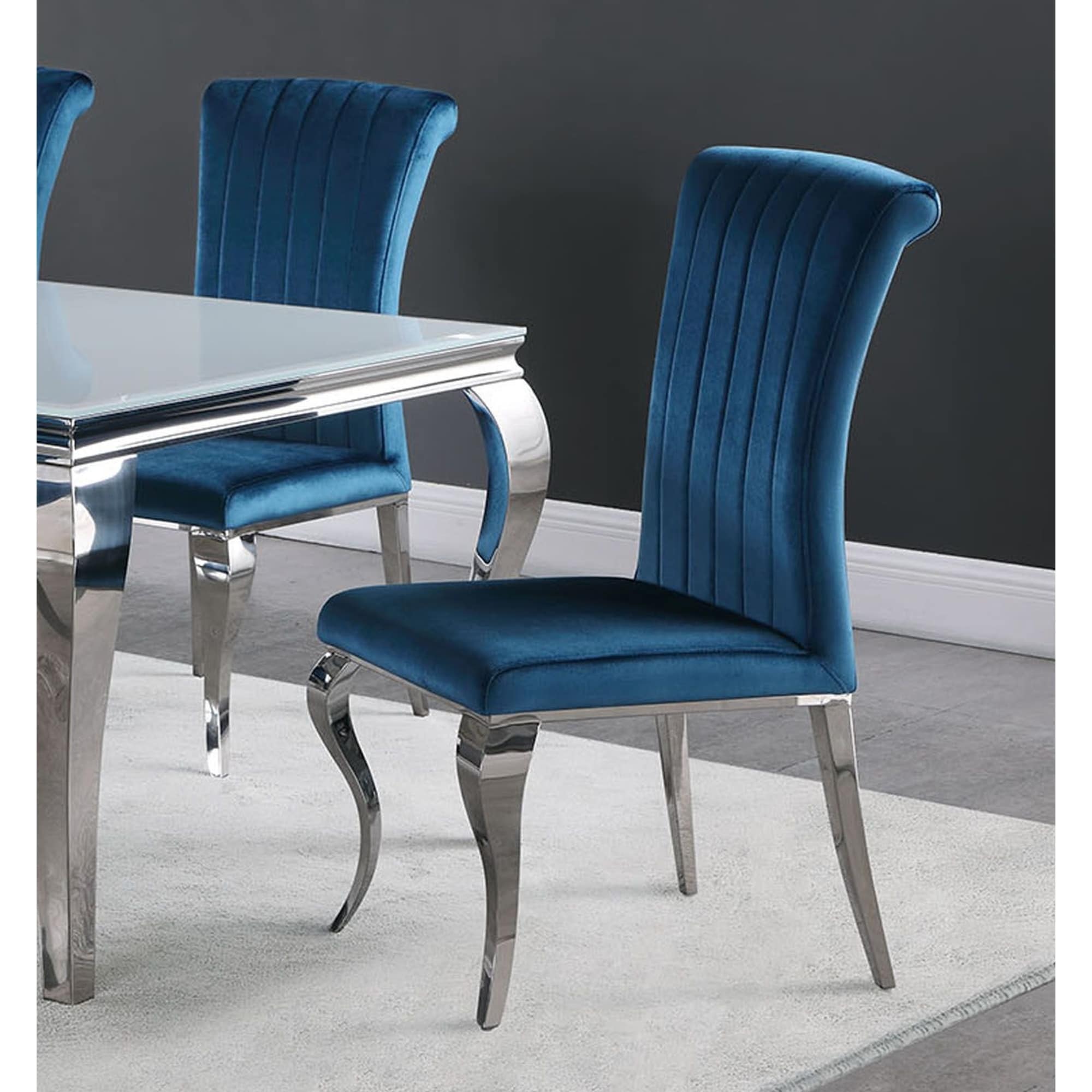 Teal upholstered dining chairs sales