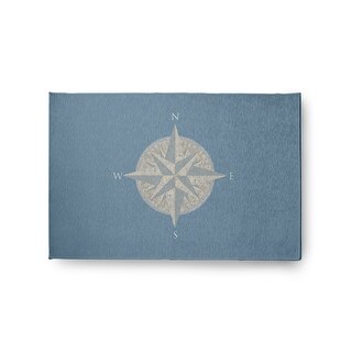 Blue Compass Rug Compass Nautical Chenille Rug - Bed Bath & Beyond - 35625159
