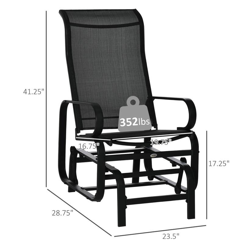 Outdoor Patio Glider Chair with Smooth Rocking Mechanism & Lightweight Construction