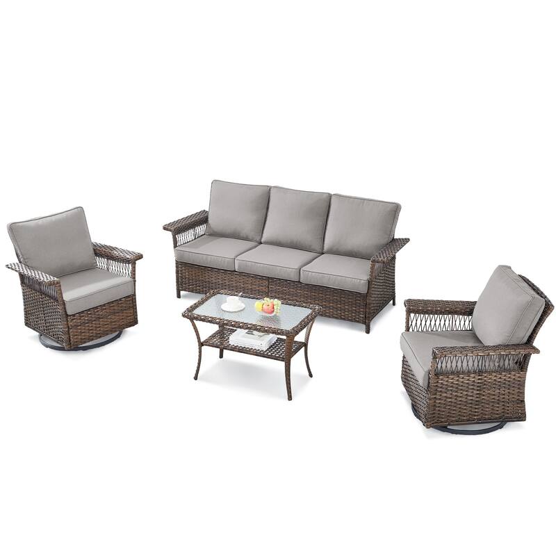 Outdoor Glider Chair with Soft Cushion