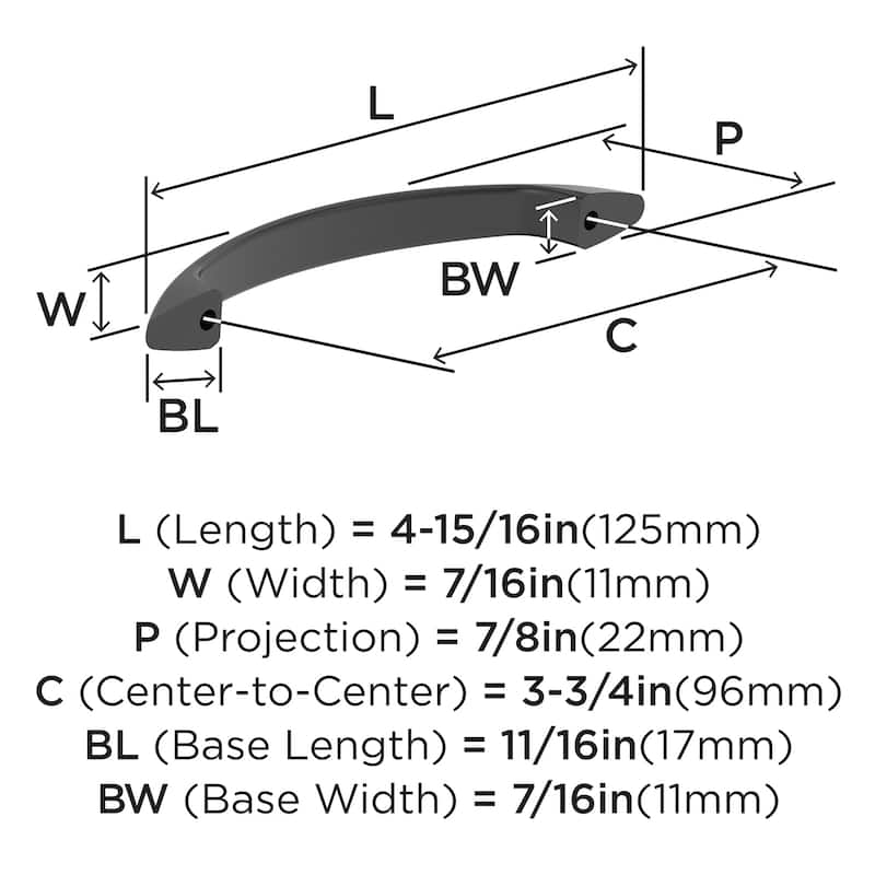 Amerock BP37356 Arc 3-3/4" Center to Center Arch Cabinet Pull - Champagne Bronze