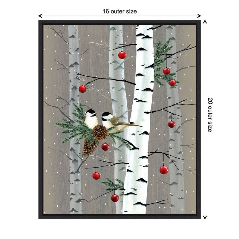 Birch Birds II by Grace Popp (16 x 20 in.), Framed Canvas Wall Art Print - Sylvie Black
