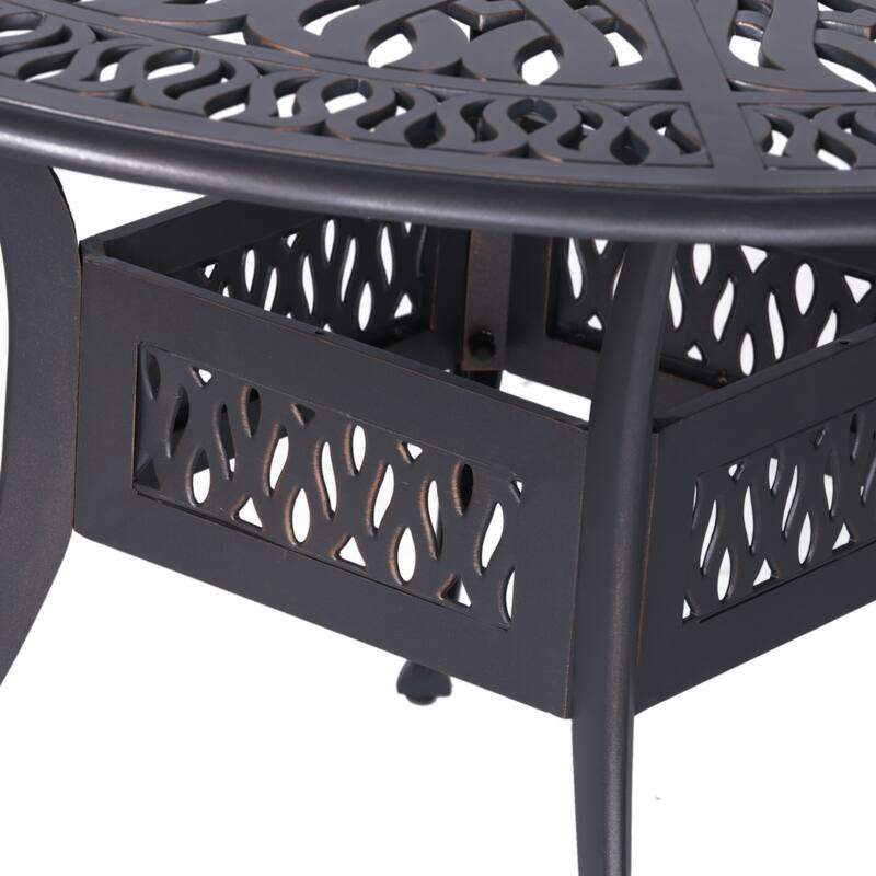 Outdoor Patio Aluminum 48" Round Dining table, Dessert Night
