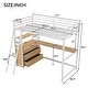preview thumbnail 3 of 20, Twin Loft Bed with Desk, Shelves, 2 Drawers, LED Light and USB