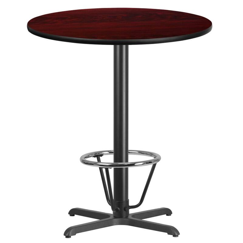 36'' Round Laminate Table Top with 30'' x 30'' Bar Height Table Base
