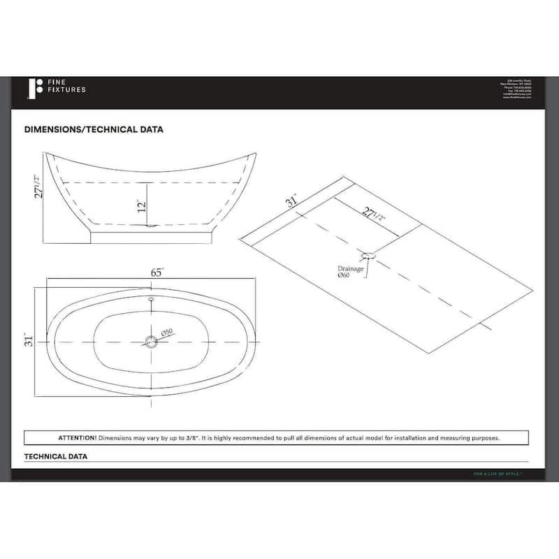 Fine Fixtures Modern Freestanding Bathtub