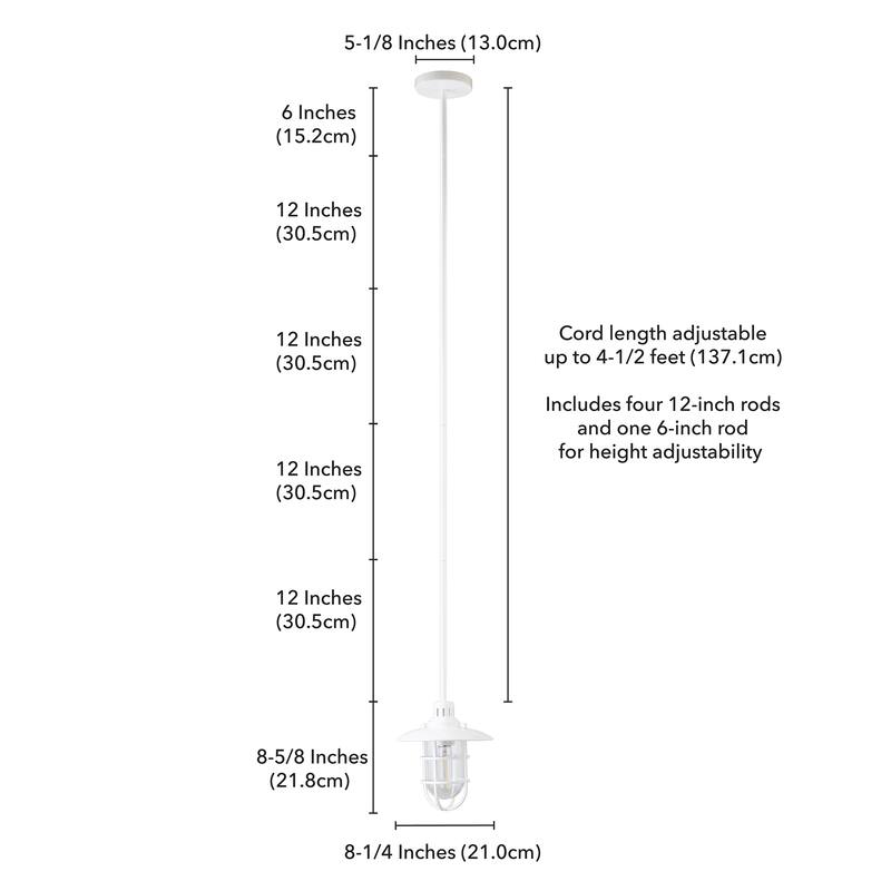 Bay 8.25" Wide Lantern Pendant with Glass/Metal Shade