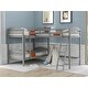 preview thumbnail 19 of 25, Modern Twin Size L Shaped Solid Pine Wood Bunk Bed with Full Length Guardrail and 2 Ladder Grey