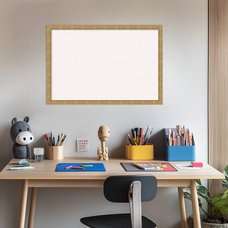 Mila Dark Gold Wood Framed Cork Board - Bulletin Board, Organization Board, Pin Board