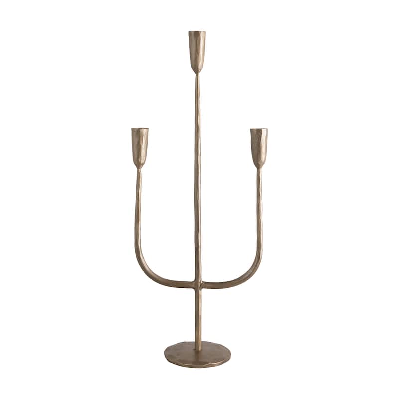 Hand-Forged Metal Candelabra - 9.5"L x 4.0"W x 21.5"H