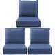 preview thumbnail 60 of 121, Gymojoy 24"x22"x6" Patio Thick Cushions & Pillows Set - Deep Seat Indoor/Outdoor Water & Fade Resistant Three Sets - Blue