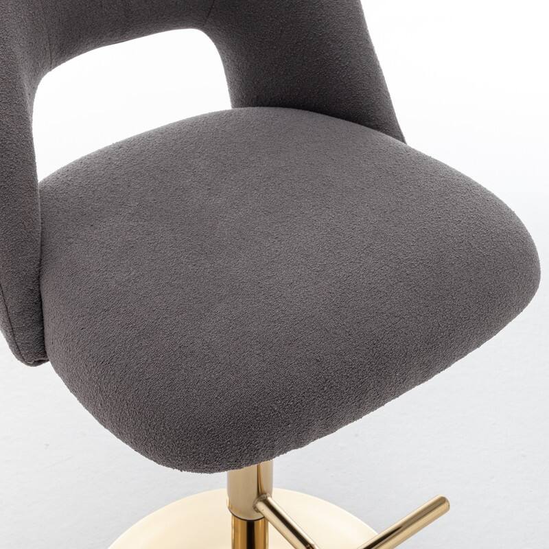 Best Quality Furniture Adjustable Textured Fabric Barstools with Chrome Finish Base (Set of 2)