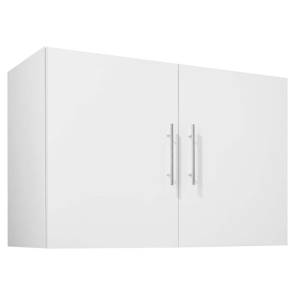 White Wall Cabinet with Adjustable Shelves and 2-Door Laundry Room Storage for Bathroom or Kitchen - 16" x 36" x 24"