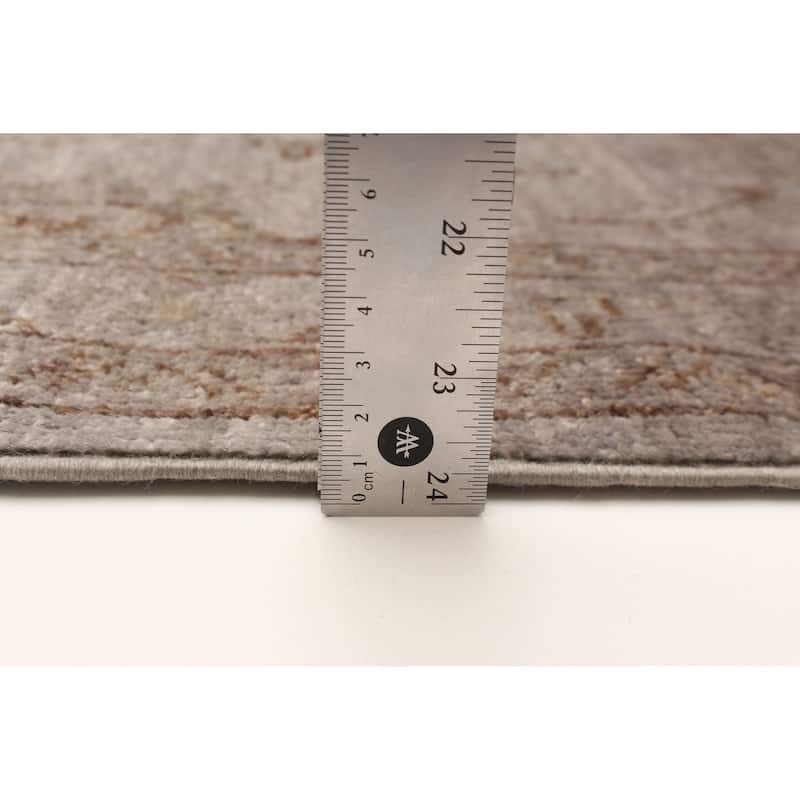 ECARPETGALLERY Hand-knotted Vibrance Grey Wool Rug - 2'5 x 9'8