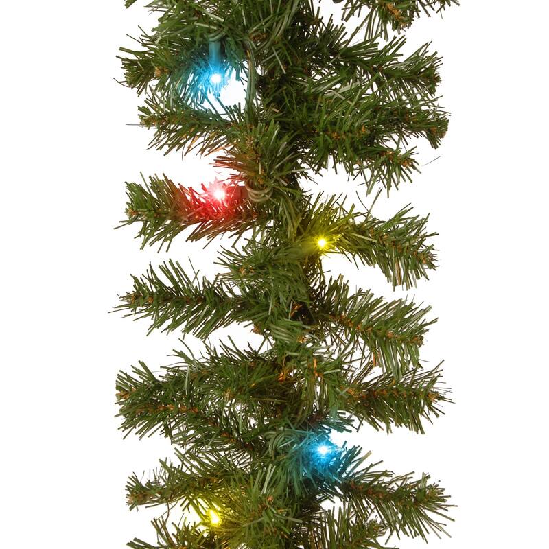 9' x 10” Kincaid Spruce Artificial Christmas Garland Multicolor Lights