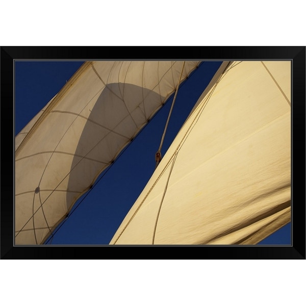 "Sails aboard sailing cruiseship Star Flyer while cruising in the Pacific Ocean" Black Framed Print