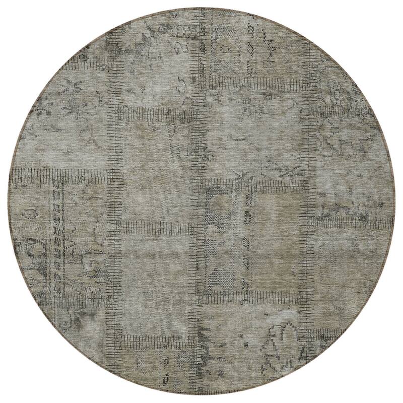 HomeRoots Patchwork Transitional Rectangle Outdoor Rug