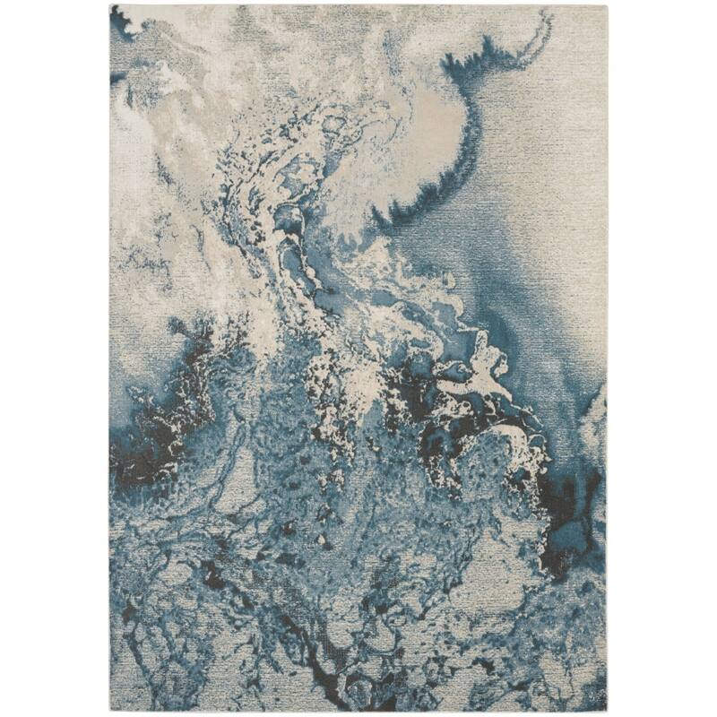 Jiwu Power Loomed Abstract Modern Non Skid Stain Resistant Area Rug By HomeRoots - 108' X '72' X '0.5