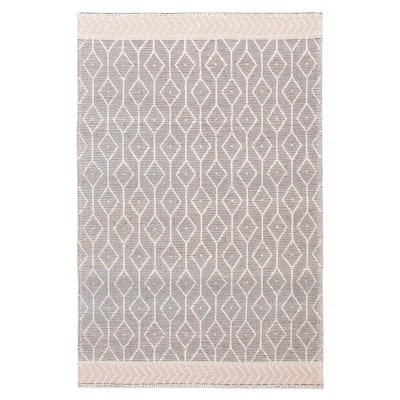 ECARPETGALLERY Braid weave Sienna Grey Wool Rug - 6'0 x 9'2