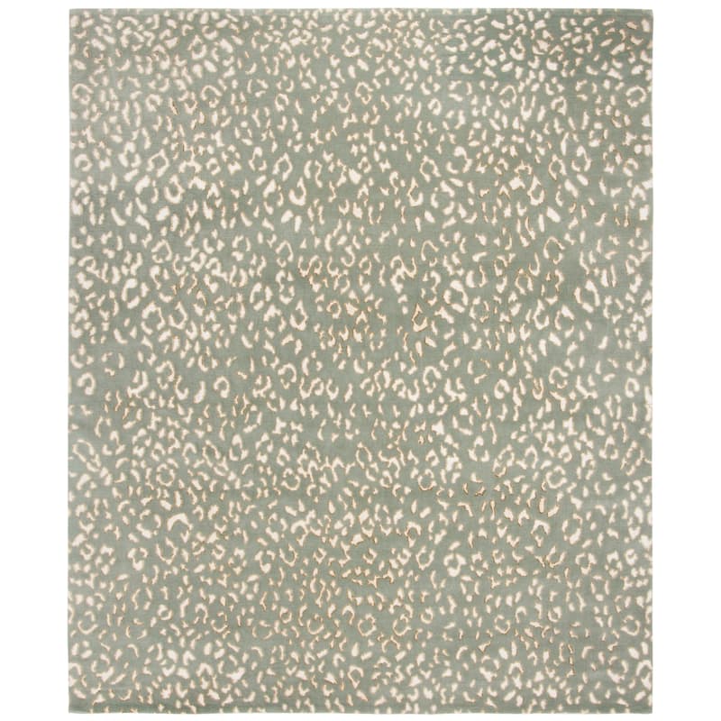 SAFAVIEH Hand-knotted Nepalese Fatmire Wool Rug - 9' x 12' - Aqua/Cream - Rectangle