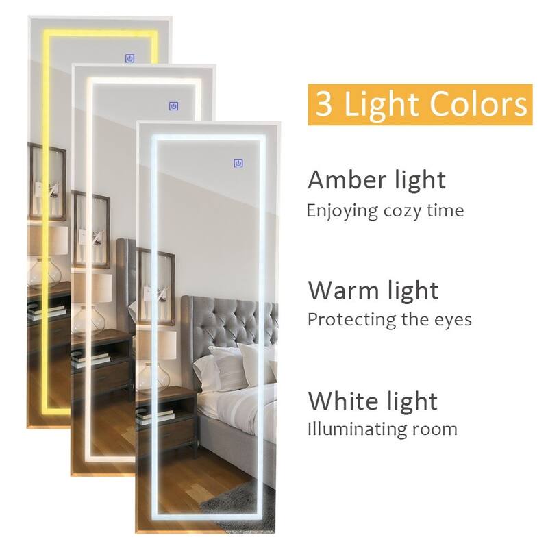 Wall Mounted Storage Jewelry Armoire Cabinet with Led Light