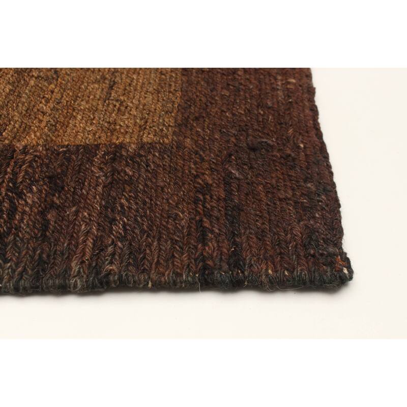 ECARPETGALLERY Flat-Weave Natural Taupe Wool Tapestry Kilim - 5'0 x 6'4