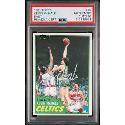 Kevin McHale 1981 Topps East Signed Basketball Rookie Card #75 Auto Graded PSA 10 Cert # 116230691 - 8' x 11'
