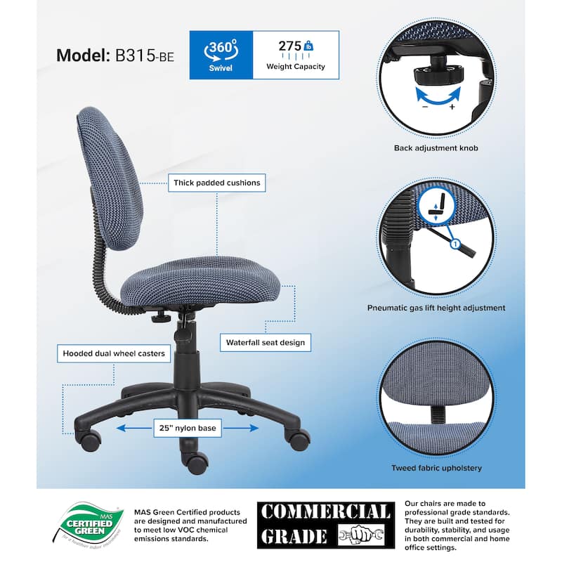 Boss Deluxe Posture Chair - Blue