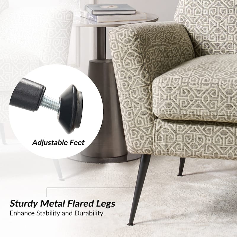 Silas Modern Armchair with Metal Legs set of 2 by HULALA HOME