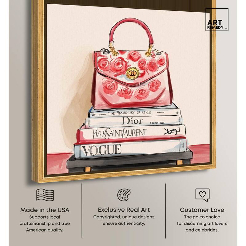 red flowers handbag Canvas by Art Remedy