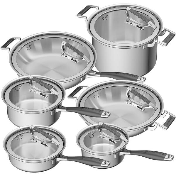 CookCraft by Candace 12-Piece Stainless Steel Cookware Set CookCraft by Candace 12-Piece Stainless Steel Cookware Set