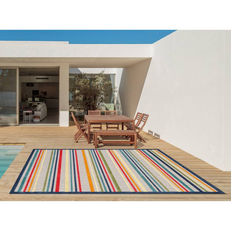 Domani Napa Summer Stripe Indoor/ Outdoor Rug